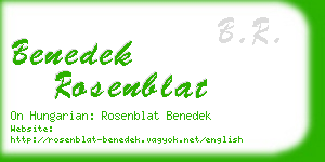 benedek rosenblat business card